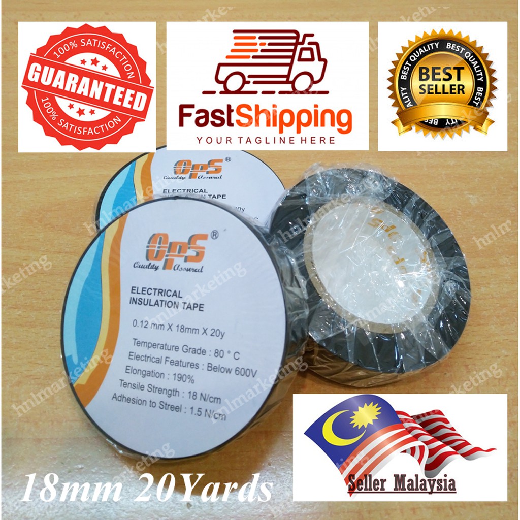 10PCS OPS WIRE BLACK TAPE 18mm 20YARS(LONG) | Shopee Malaysia