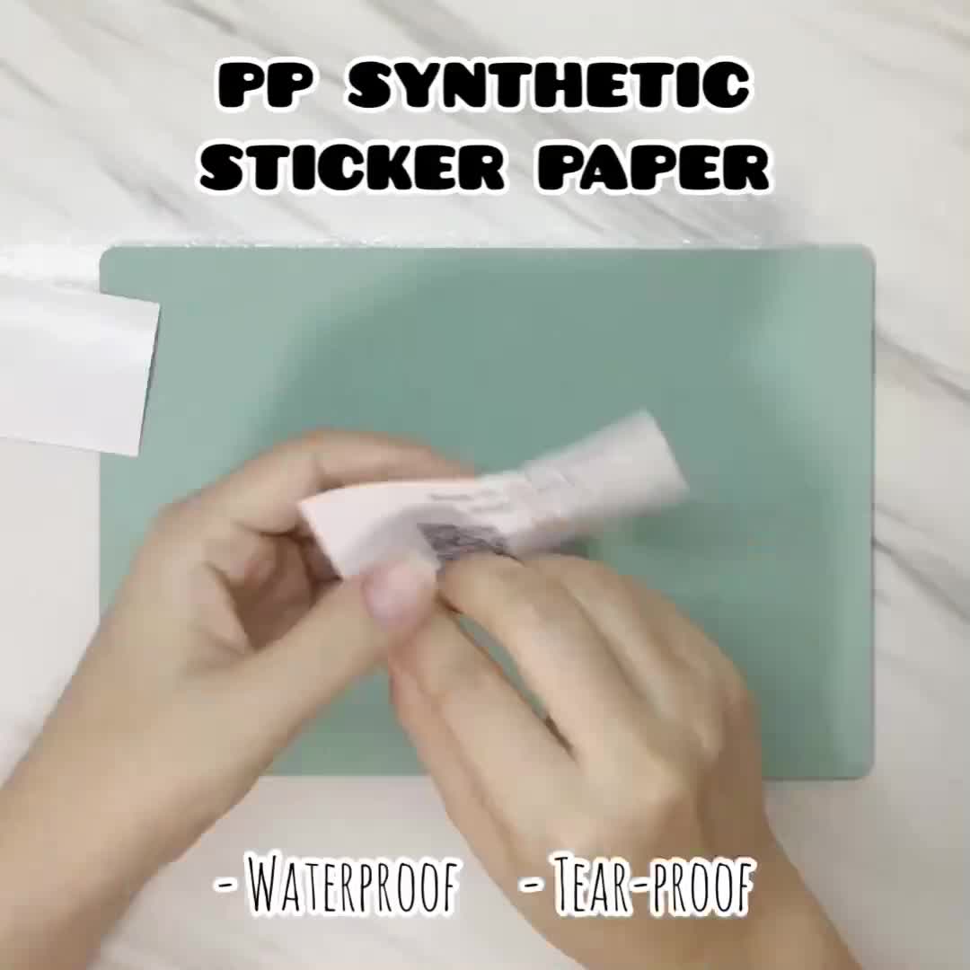 (50 pcs/pack) WATERPROOF Sticker Paper PP Synthetic A4 Label for inkjet ...