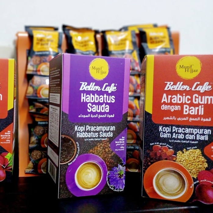 Munif Hijjaz 🔥 Better Café KOPI Arabic Gum / Habbatus Sauda (15 sachets x 30 gram) / (20 sachets