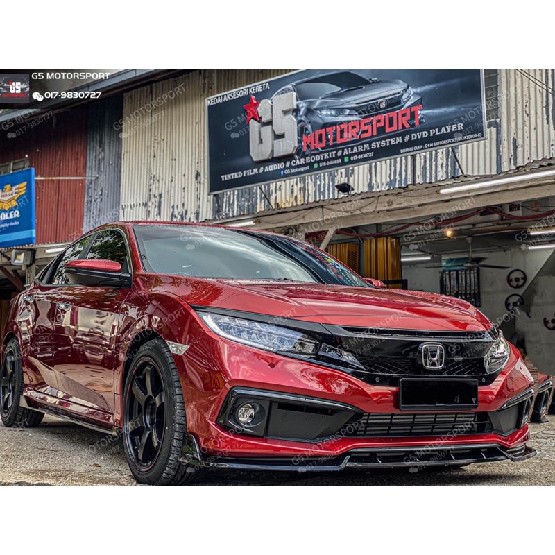 Honda Civic FC 2016-2020 Front Lips (Gloss Black) | Shopee Malaysia