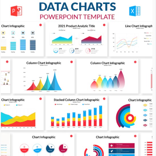 50 Data Charts PowerPoint Template | Shopee Malaysia