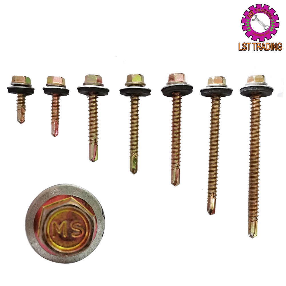 [READY STOCKS] HEX HEAD SELF DRILLING SCREW (50 PCS) / SKREW KEPALA ...