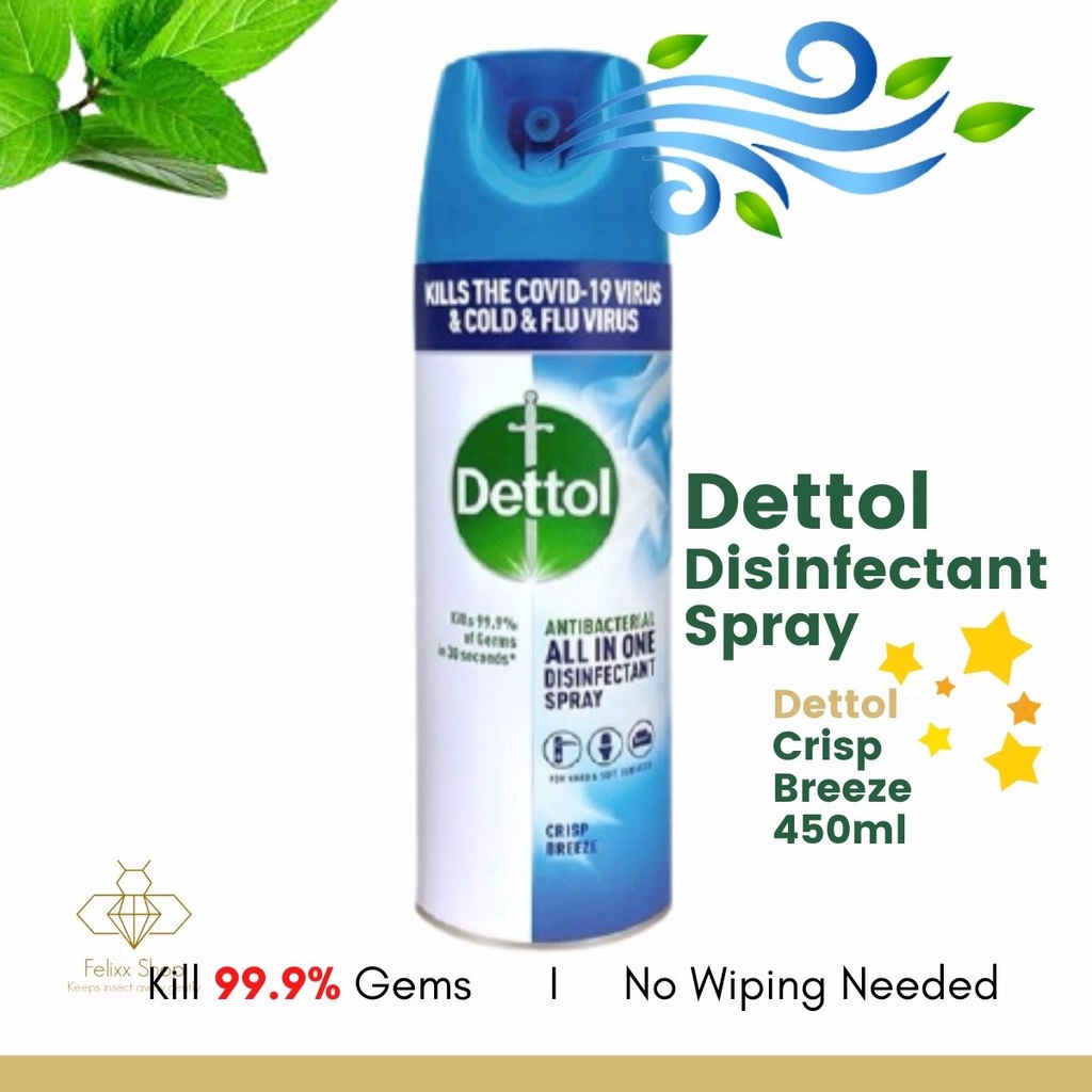 Dettol Disinfectant Spray Crisp Breeze 450ml Shopee Malaysia