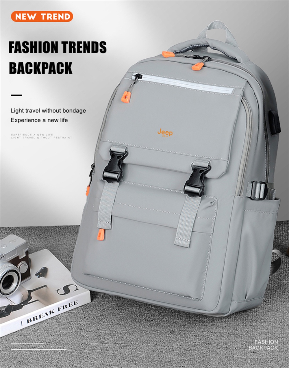 JEEP BULUO Brand Trave Casual College Students Teenagers School Bags ...