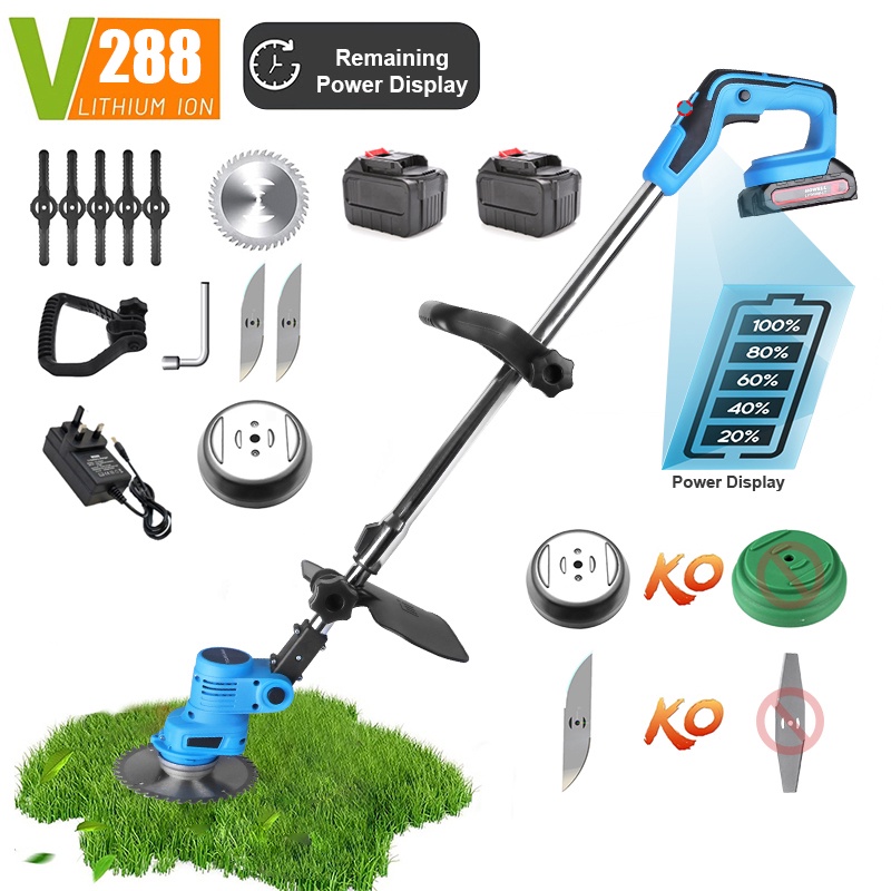 Mesin Rumput Bateri Elektric Grass Cutter Trimmer Lawn Mower Cordless