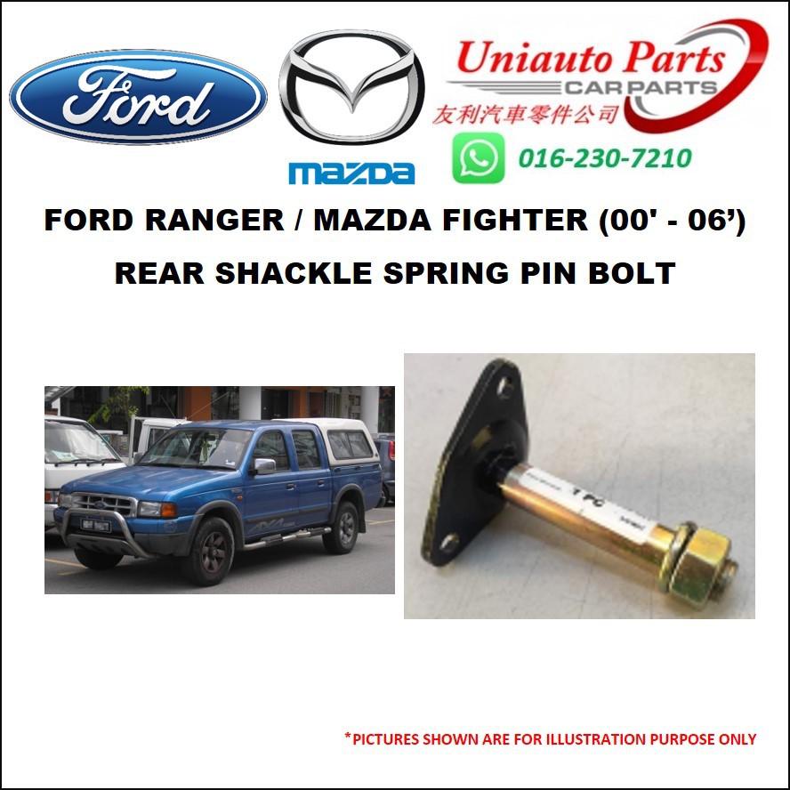 FORD RANGER / MAZDA FIGHTER ('00 - '06) REAR SHACKLE SPRING PIN BOLT ...