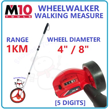 M10 1KM WHEELWALKER WALKING MEASURE ROLL 5 DIGITS MEASURE TONGKAT RODA ...