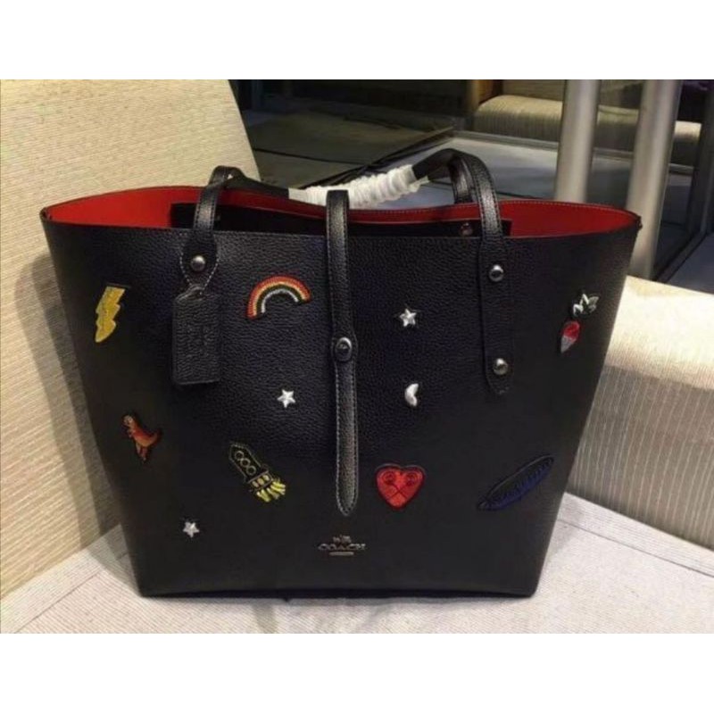 coach Market Tote with Souvenir Embroidery F57077 Shopee Malaysia