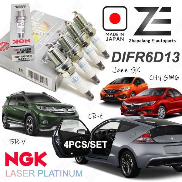 NGK LASER IRIDIUM SPARK PLUG DIFR6D-13 Honda City GM6 T9A Jazz GK T5A ...