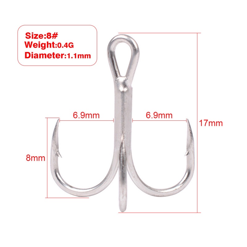 20pcs/box 1 2 4 6 8 10 12 14 High Carbon Steel Treble Sea Fishing ...