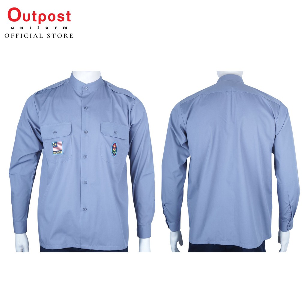 Outpost Kemeja/Shirt Pengakap/Scout with Pocket Badges Long Sleeve ...