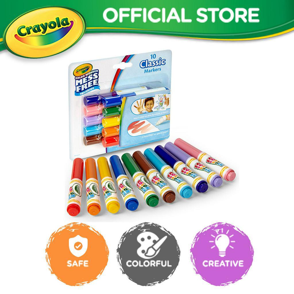 Crayola Mess Free Color Wonder Mini Markers, 10 Count