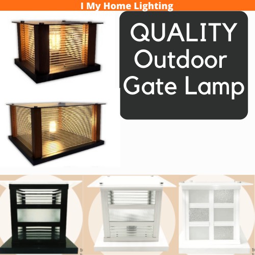Outdoor Gate Light Aluminium Body Anti Rust Square Glass Gate Pillar Lamp Lampu Luar Tiang Pagar Modern Design 柱子灯柱头灯