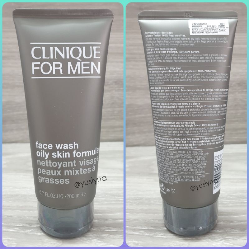 Clinique Cleanser For Men Face Wash Oily Skin Formula 200ml Shopee
