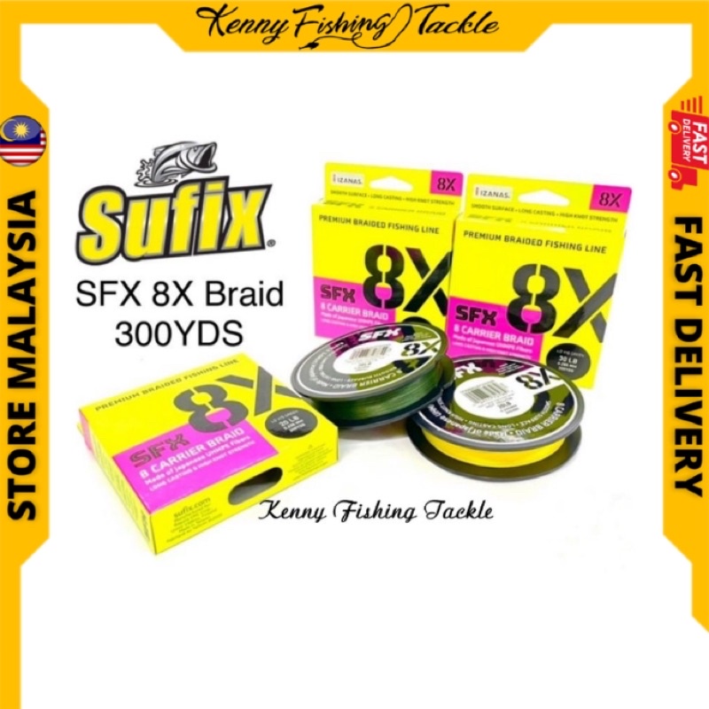 Sufix SFX 8X Braided Line 15lb 150yds Yellow