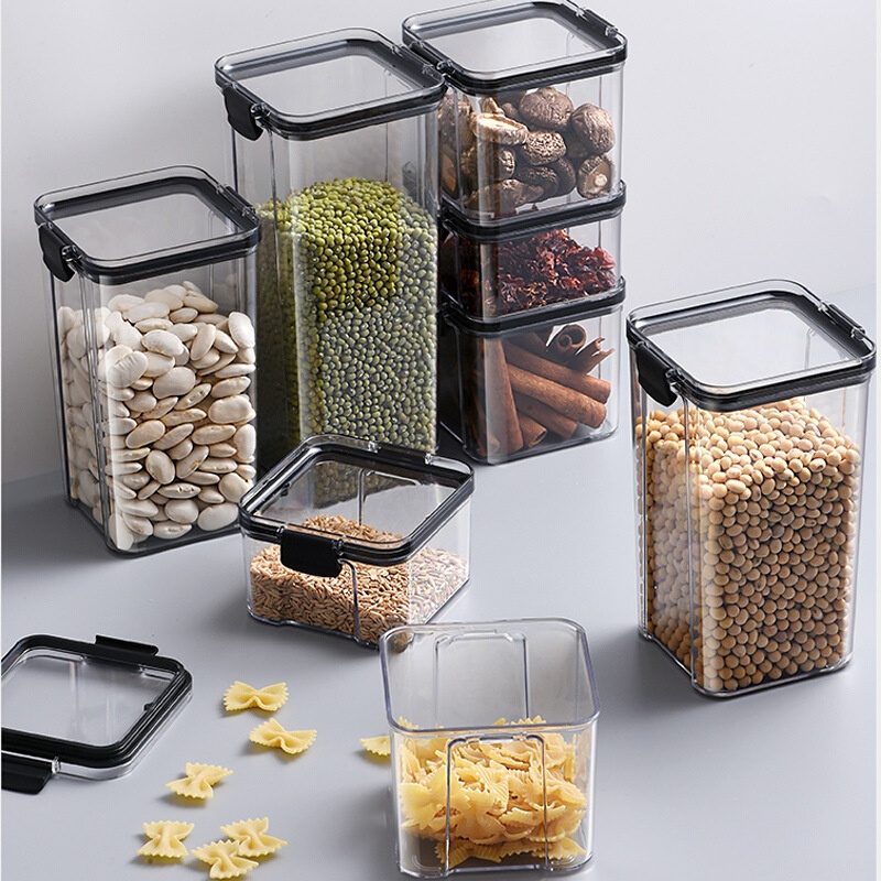 Square Transparent Sealed Multigrain Storage Tank With Lid bekas ...