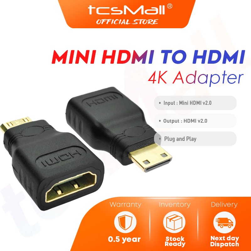 Mini HDMI Male to HDMI 2.0 Female Adapter High Speed 4K 1080p Video AV ...