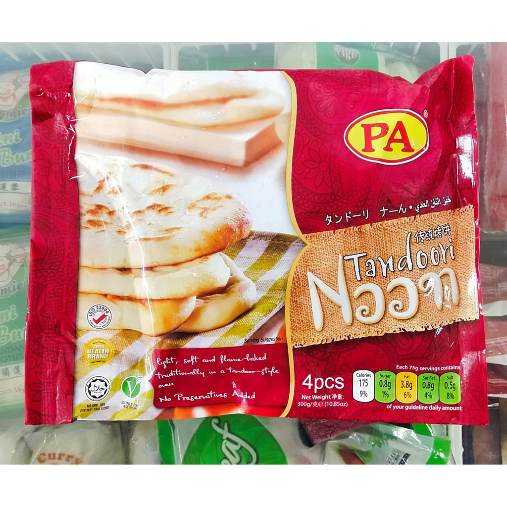 Kawan PA Roti Naan 4's 300g Frozen Tandoori Original Garlic Butter ...