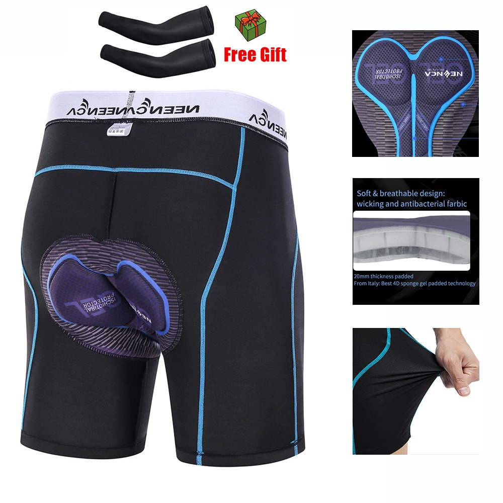 NEENCA Men's Bicycle seluar pendek Cycling underwear 4D Sponge Gel Padded  Liner Cycling Shorts Tights Breathable