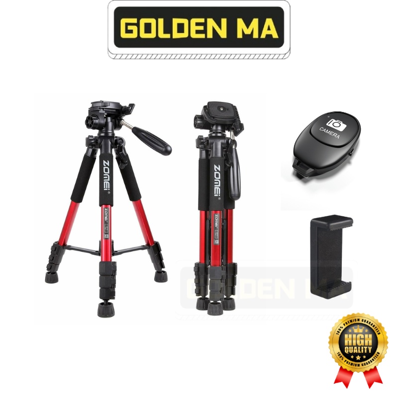 ZOMEI Q111 RED*** CAMERA PHONE TRAVEL TRIPOD Pan Tilt Head for DSLR ...