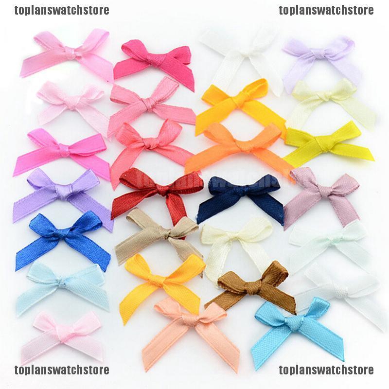MECCANIXITY 50-Pack Mini Metallic Edge Ribbon Bows - 1 Inch, Silver Edge White, Polyester, For Crafts & Gifts - View #10