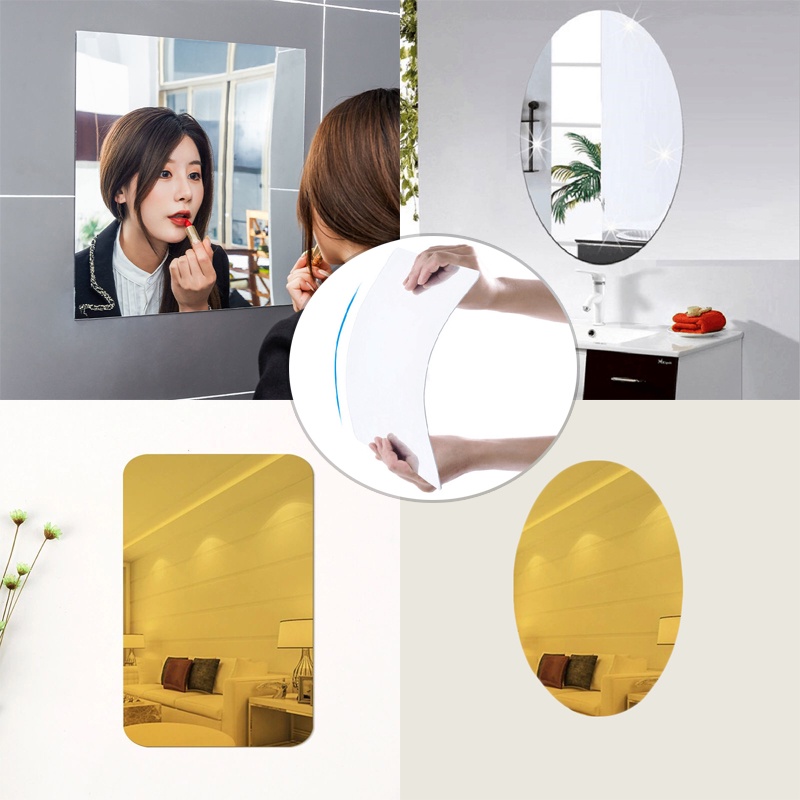 Mirror That Will Not Break Self-adhesive Soft Mirror Stickers Toilet ...