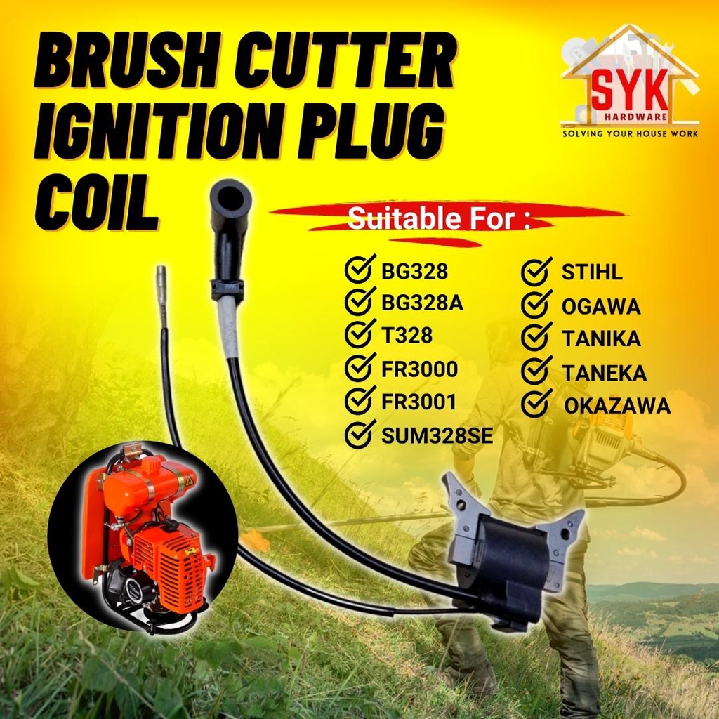 SYK Ignition Plug Coil Brush Grass Cutter BG 328 Coil Plug Mesin Rumput