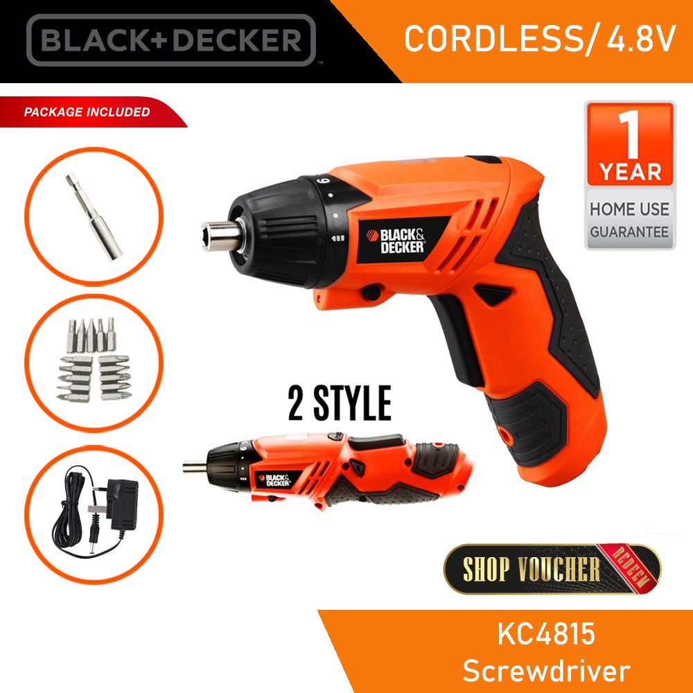 BLACK+DECKER - 4.8V Cordless Screwdriver Set - 15 Accessories