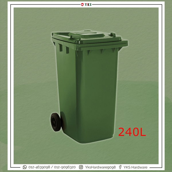 GREEN DUSTBIN 2 WHEEL - TONG SAMPAH BERODA / TONG SAMPAH TARIK | Shopee ...