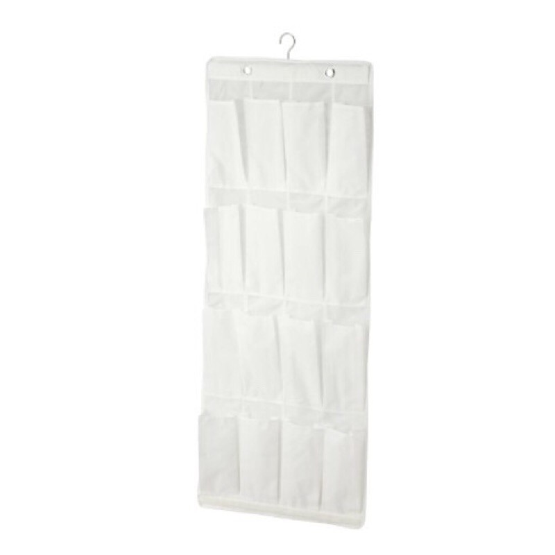 [PRELOVED] IKEA SKUBB Hanging shoe organiser w 16 pockets, white 