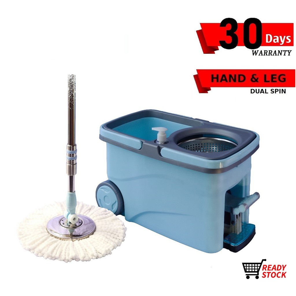 8.5L Big Pail Heavy Duty Spin Mop Floor Cleaner Mop Lantai Modern Viral