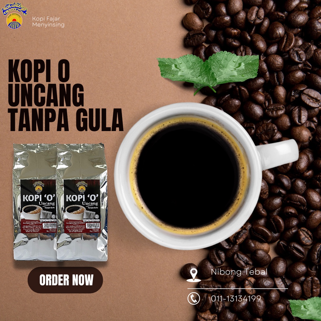 FAJAR MENYINSING KOPI O UNCANG TANPA GULA (10g x 15 Sachets) Coffee O No Sugar Added Black