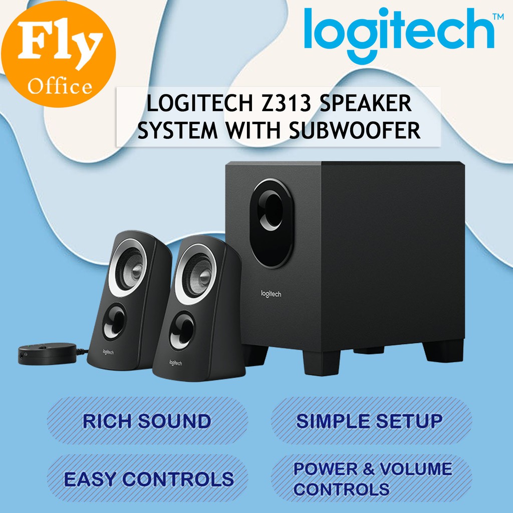 Logitech Z313 Speaker System with Subwoofer Rich Sound For A Full Range ...