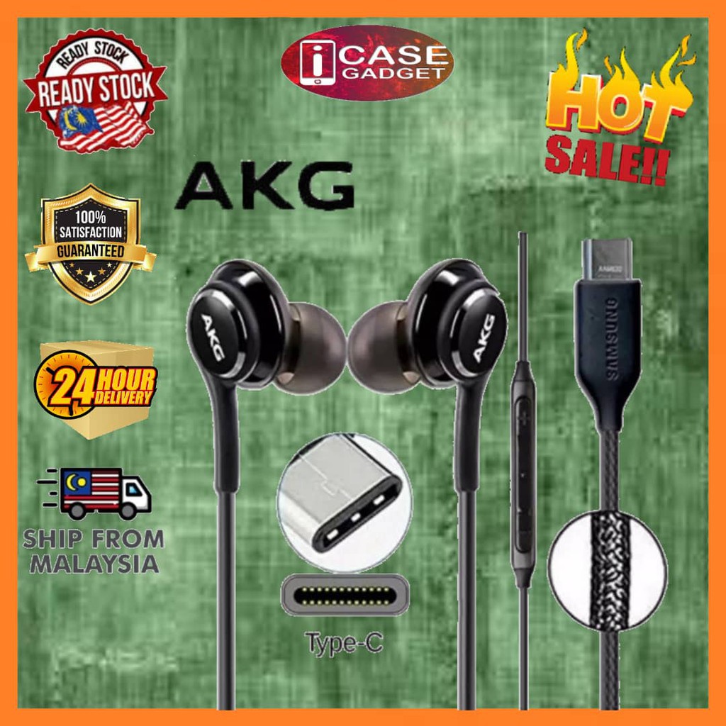 Samsung AKG Type C Earphones HS330 3.55mm In Ear Jack Noise Reduction Music MP3 Handfree Earbuds With Mic Volume Control