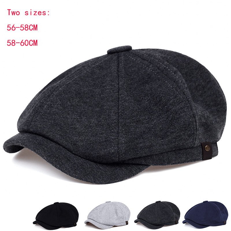 Two Sizes Fashion Men's Cotton Berets Hat British Western Style Newsboy ...