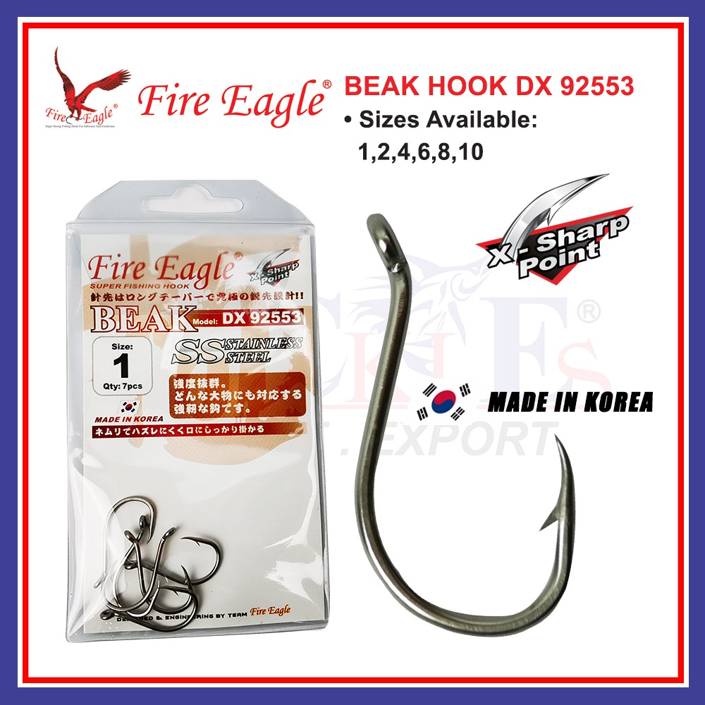 Fire Eagle Beak Hook DX 92553 Strong Sharp and Super Fishing Hook