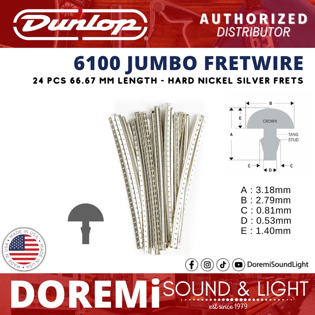 Jim Dunlop 6100 Jumbo Accu Fret Fretwire 24 Frets Shopee Malaysia