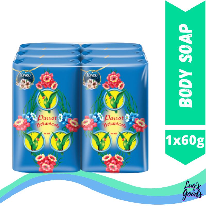 PARROT BOTANICAL SOAP SABUN CAP BURUNG POPINJAY biru 3 biji x 55g