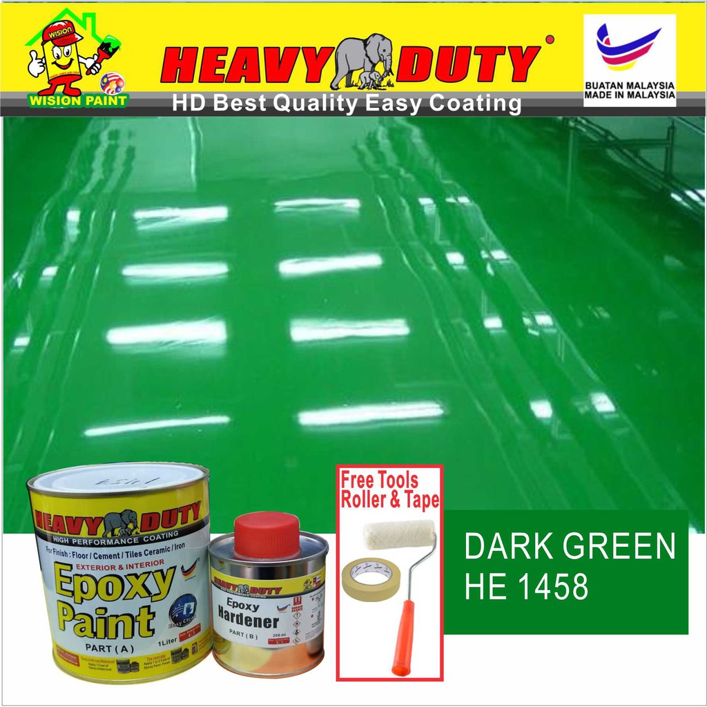 HE1458 DARK GREEN / 1L Two Pack Epoxy Floor Pain…