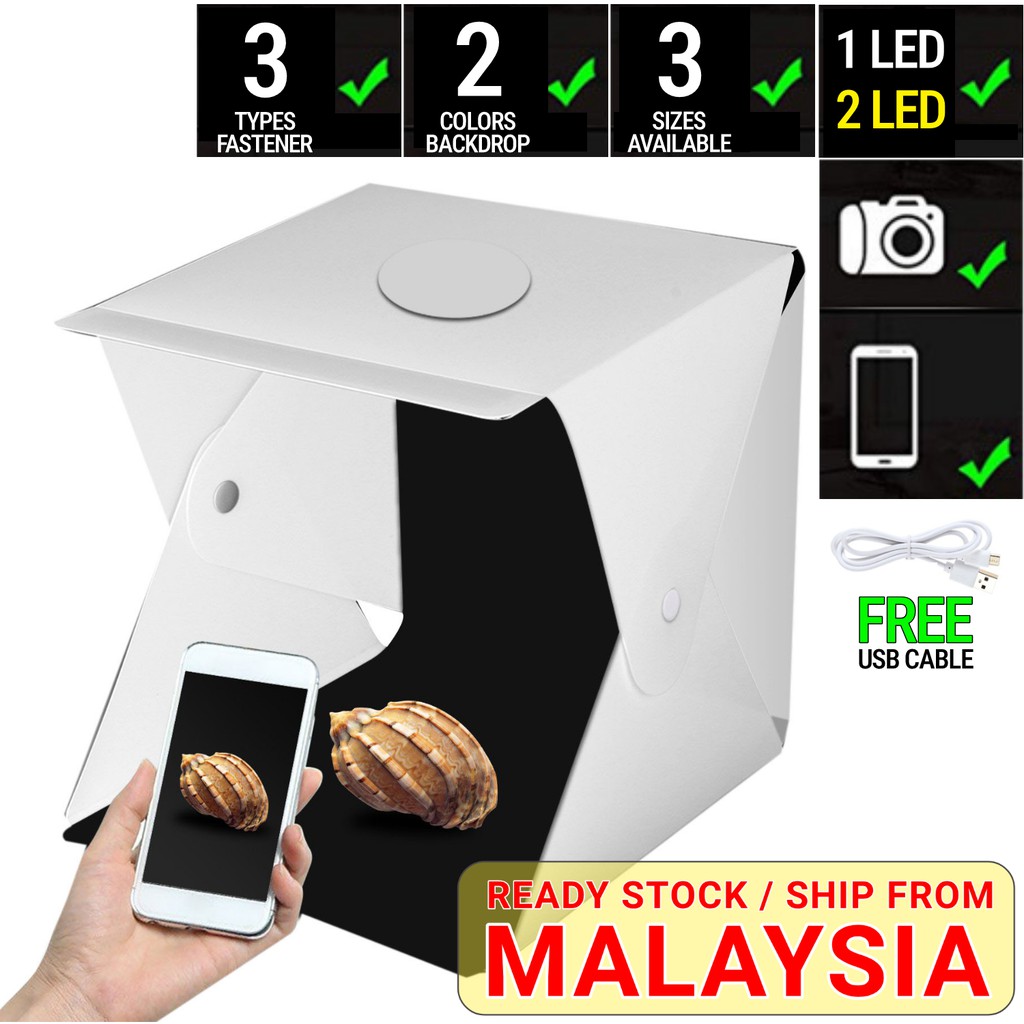 40cm Portable Mini Photo Studio Light Box Complete Set with LED + USB ...