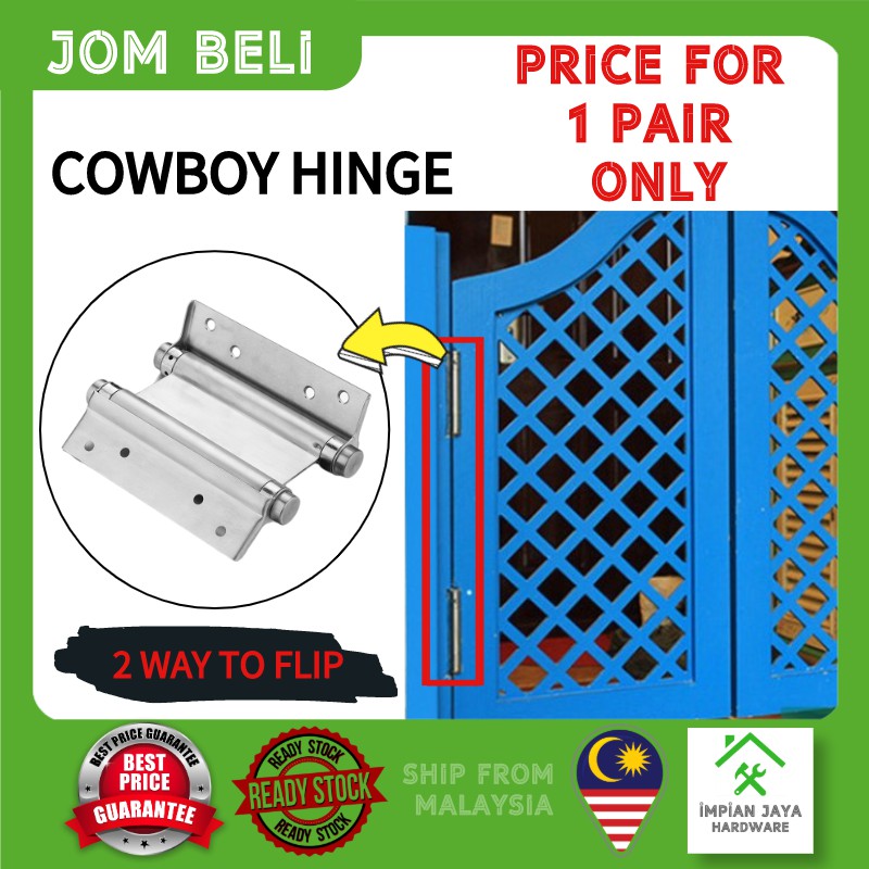 🌱IMP🌱 Stainless Steel Cowboy Hinges Cow boy Door Double Action Spring ...