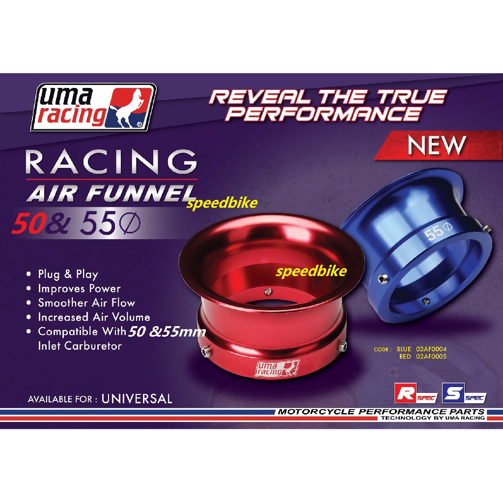 UMA RACING AIR FUNNEL 50MM 55MM (RED / BLUE) | Shopee Malaysia