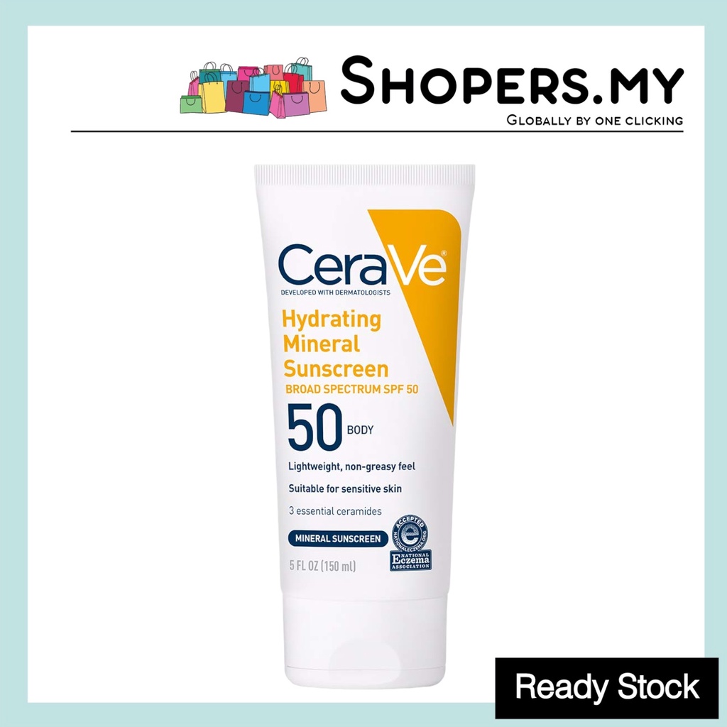 Hydrating Mineral Sunscreen SPF 50 Body Lotion 150ml | Shopee Malaysia