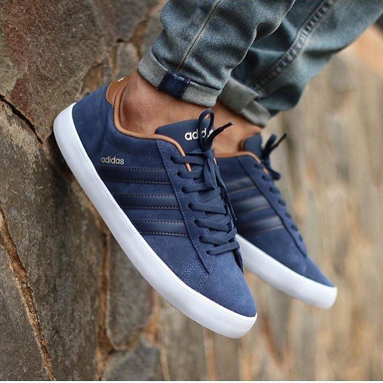 Adidas neo men's daily trainers outlet navy/navy/timber