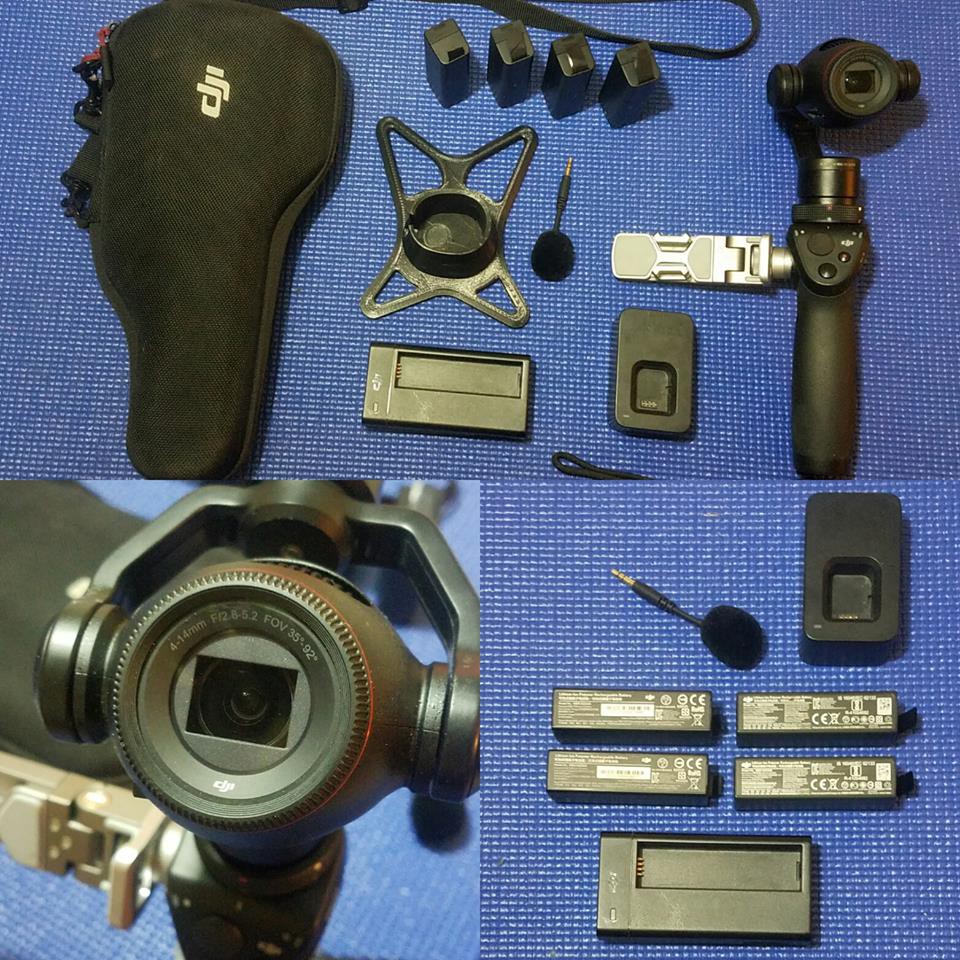 Dji Osmo+ X3 Zoom 4k With 4 Batteries, 2 Chargers, 1 Microphone