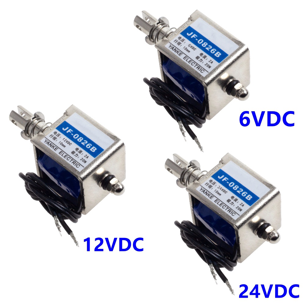 Elettromagnetic Solenoide Push-Pull 12V 2A Corsa 10mm Forza 20N Telaio Aperto
