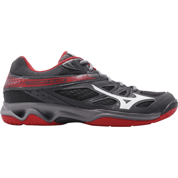 ORIGINAL READY STOCK Mizuno Thunder Blade Grey Red White Men Volleyball Badminton Shoes V1GA177003