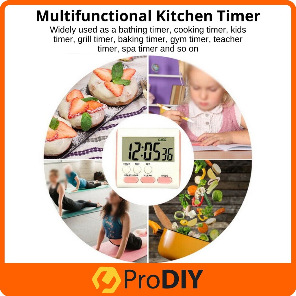 ♦ Kitchen Digital Timer 24 Hours Count Up Down Alarm Clock