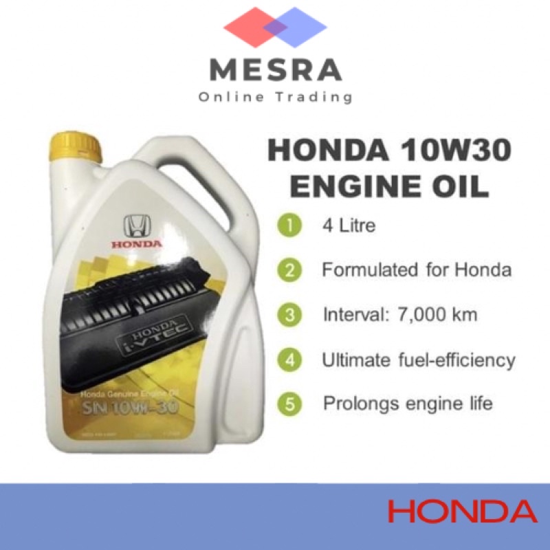 HONDA 10W30 ENGINE OIL 4L MINYAK HITAM SEMI SYNTHETIC 10W30 MINYAK