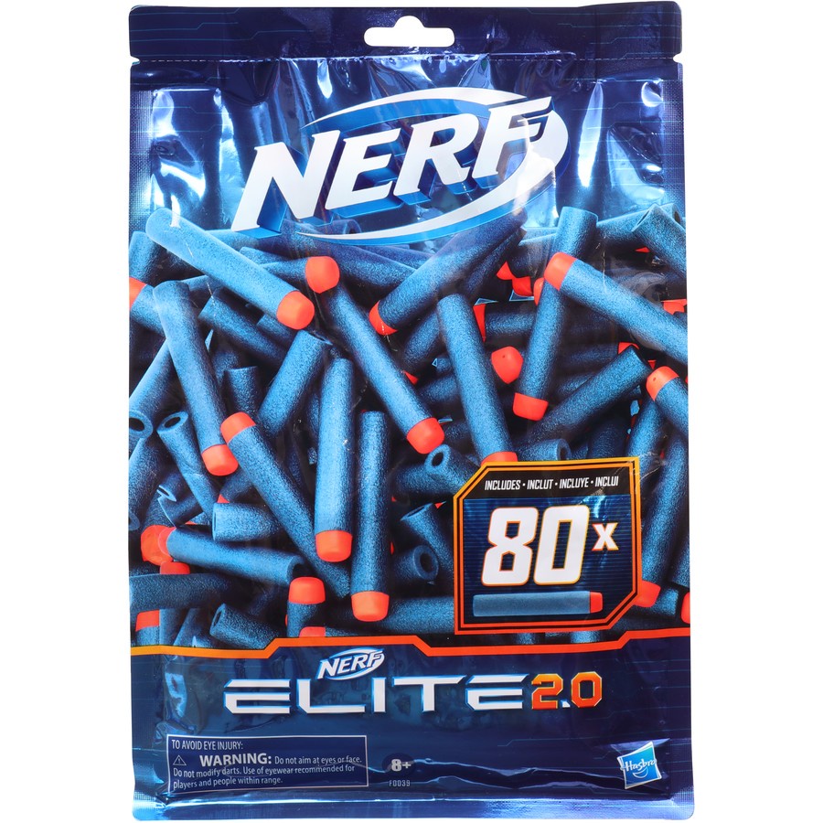 Nerf Elite 2.0, Recharge de 50 fléchettes, compatibles avec Les Blasters Nerf Elite + Nerf Elite 2.0, Commander RD-6, 12 fléchettes Nerf Officielles, Barillet Rotatif 6 fléchettes, Personnalisable